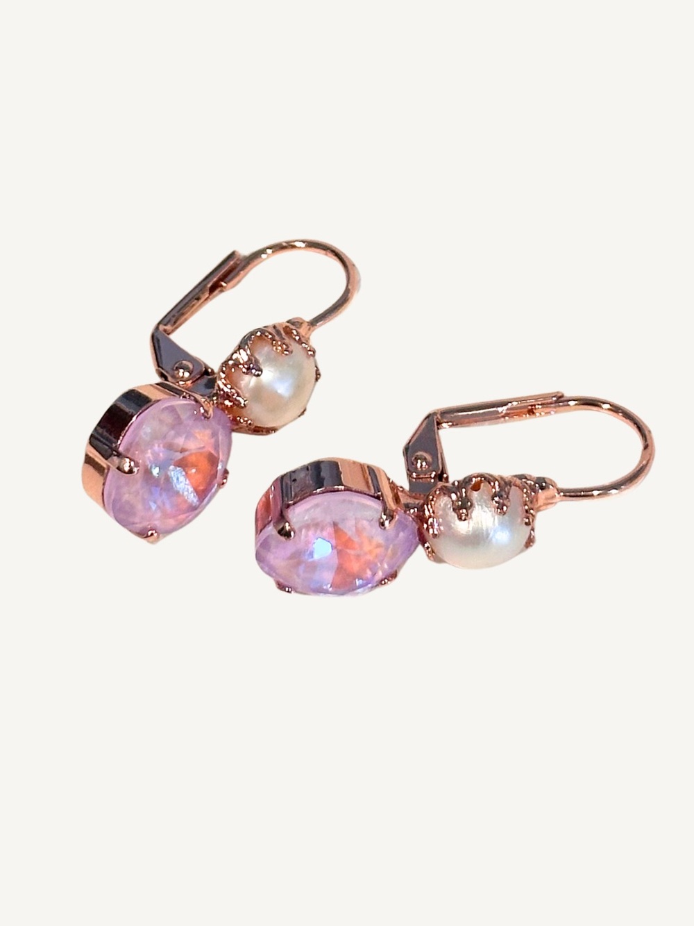 RARE Saphiret and Pearl Sorrelli Lever Drop Earrings - Picture 3 of 9